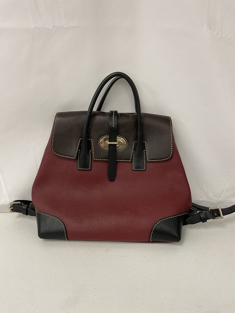 Dooney & Bourke "1975" Red/Brown Leather Convertible Backpack Purse